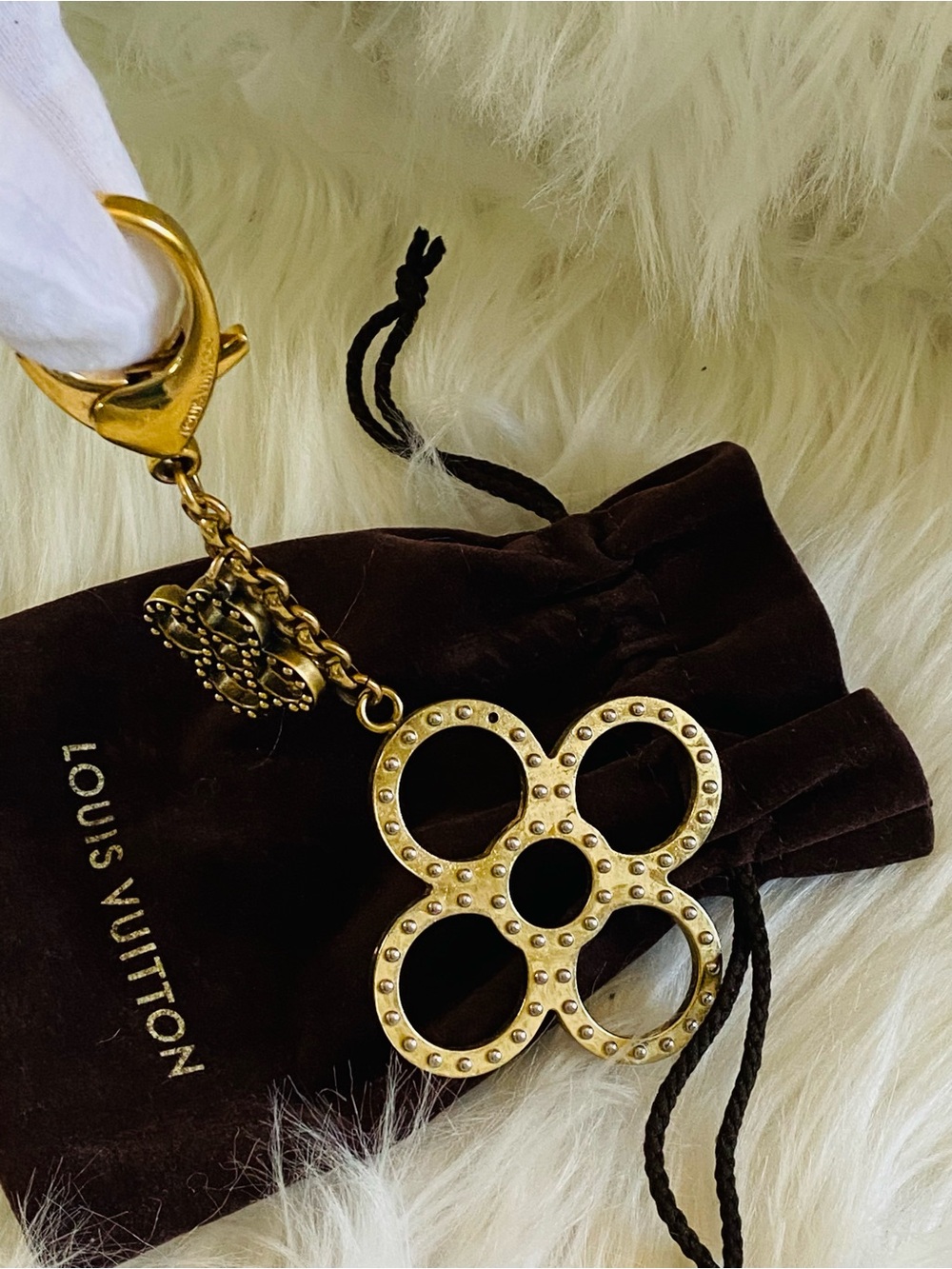 LOUIS VUITTON Monogram Flower Bijoux Sac Tapage Bag Charm From 2012. Authentic.